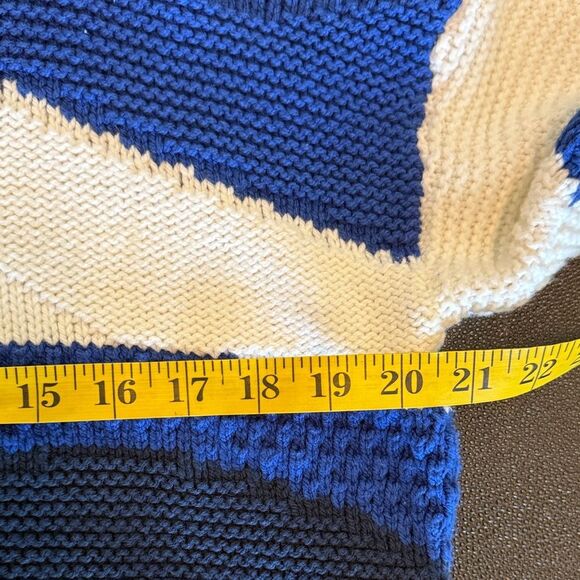 Madewell Nautical Colorblock Intarsia Chunky Knit Crewneck Sweater size XS - Picture 8 of 10